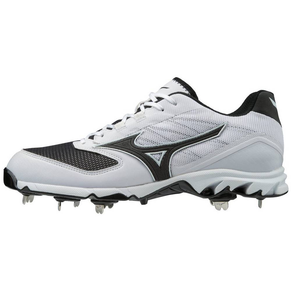 Scarpe Baseball Mizuno 9-Spike Dominant 2 Basse Metal Uomo - Bianche/Nere - 86791-DHYM